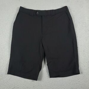 Meyer Shorts Mens Size 33 Black Stretch Casual Flat Front Chino